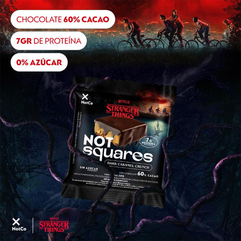 NotSquare Stranger Things Dark Caramel Crunch barra de proteína 5x30g