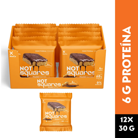 Barra de Proteína NotSquare Peanut Butter 12un 30g notco