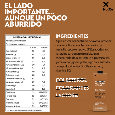 NotMilk Chocolate Bebida Vegetal 1LT