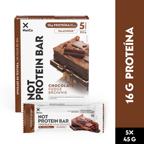 Barra de Proteína NotProtein Bar Chocolate Fudge Brownie 12un 45g