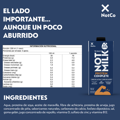 NotMilk Protein Complete con 7gr proteína -750ml