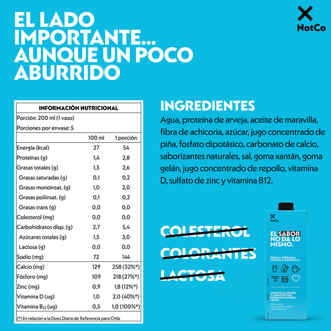 NotMilk Low Fat 1LT Bebida Vegetal