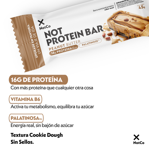 Barra de Proteína NotProtein Bar Peanut Butter 5un 45g 12 unidades